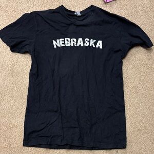 Next Level Apparel Black Tee with Nebraska Print